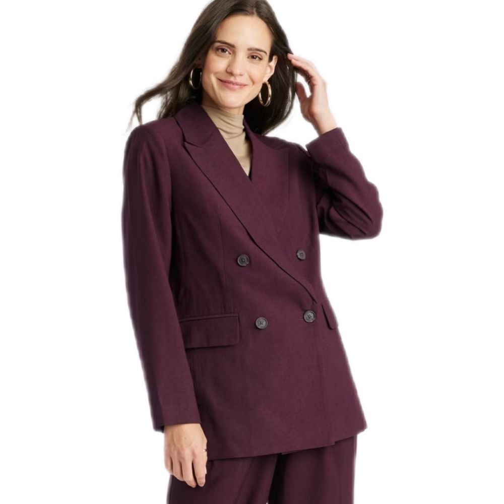 A New Day Purple Oversized Blazer Women's Medium Corporate Business Casual Glam